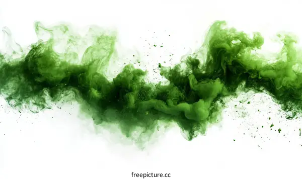 Abstract Green Ink Splash Art