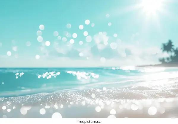 Beach Seascape Dreamy Pastel Coastal Scene