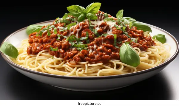 Spaghetti with Tomato Sauce and Basil