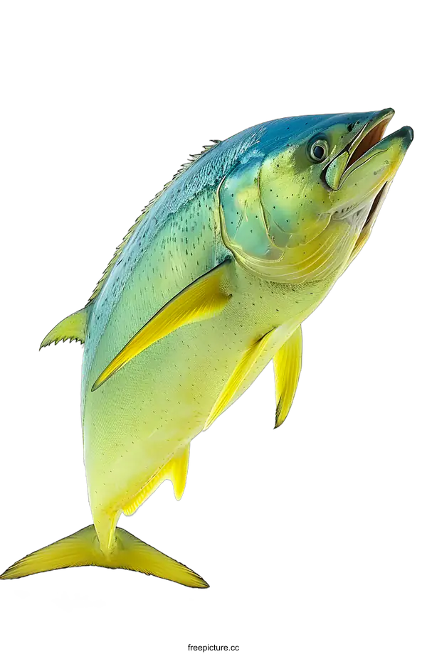 [Transparent Background PNG]Mahi Mahi Fish Jumping White Background