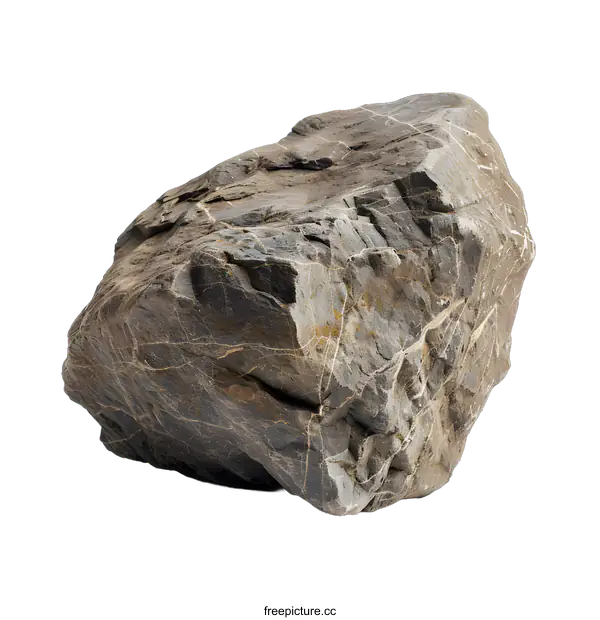 [Transparent Background PNG]Large Gray Rock Isolated on White Background