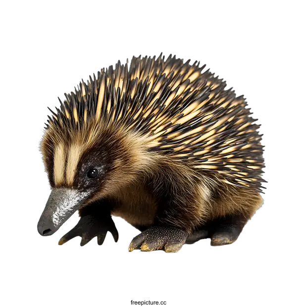 [Transparent Background PNG]Echidna on White Background, Australian Spiny Anteater