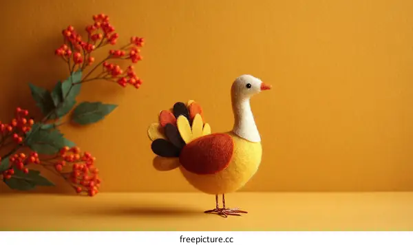 Felted Thanksgiving Turkey Ornament