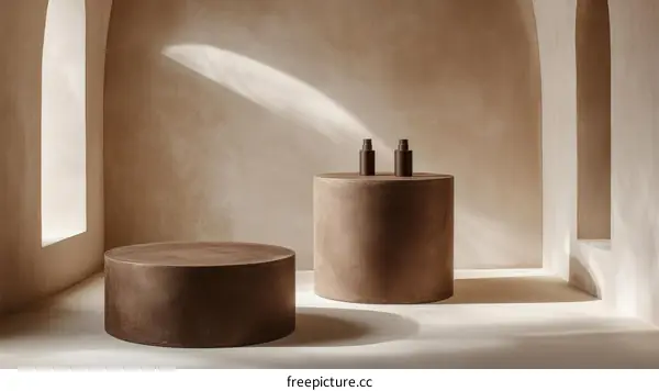 Modern Minimalist Interior Design with Circular Furniture