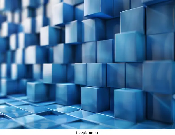 Geometric Construction 3D Rendering of Cubes