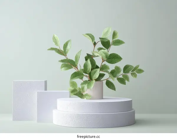 Minimalist Plant Display Podium Scene