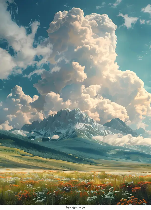 Flowers and Mountains