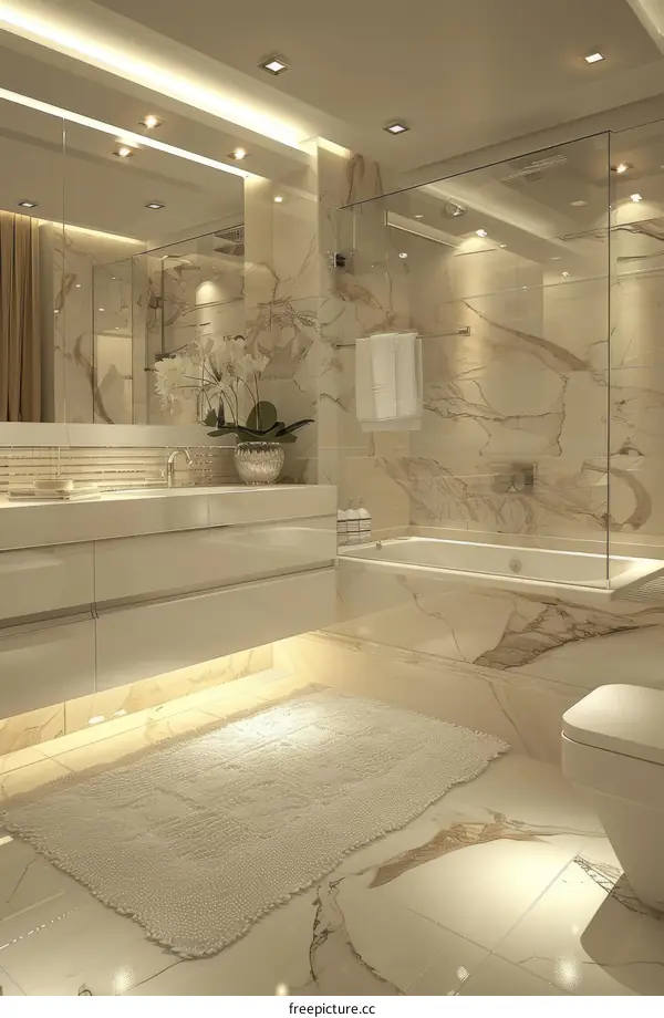 Luxury Modern Cream Bathroom Interior Design
