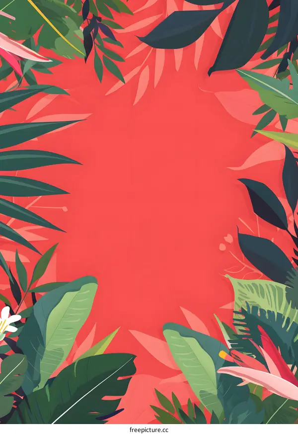 Tropical Leaves Floral Pattern Background