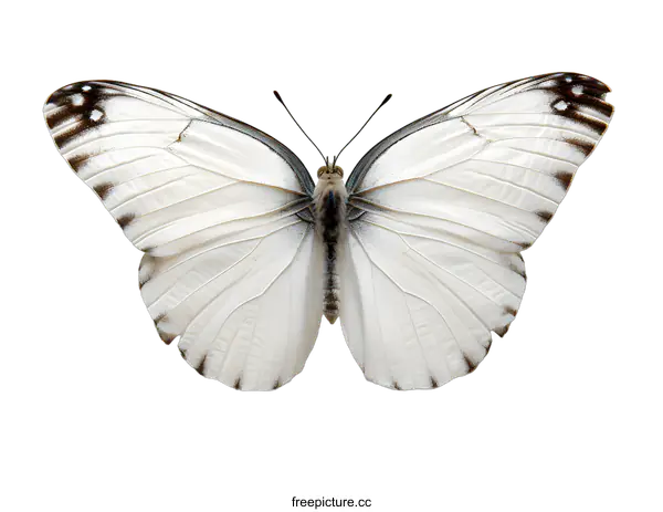 [Transparent Background PNG]A white butterfly specimen with spread wings