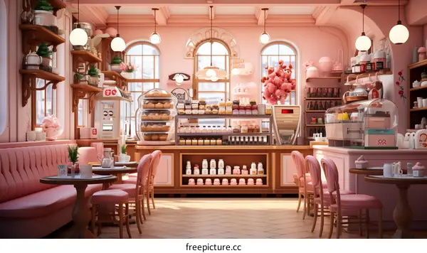 Pink Bakery Shop Interior