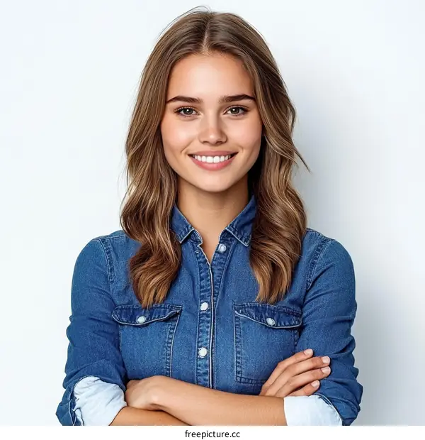 Confident Woman Portrait Studio Shot