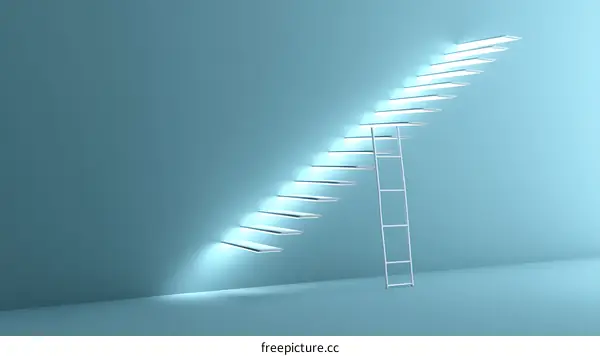 Abstract Stairway to Success Illustration