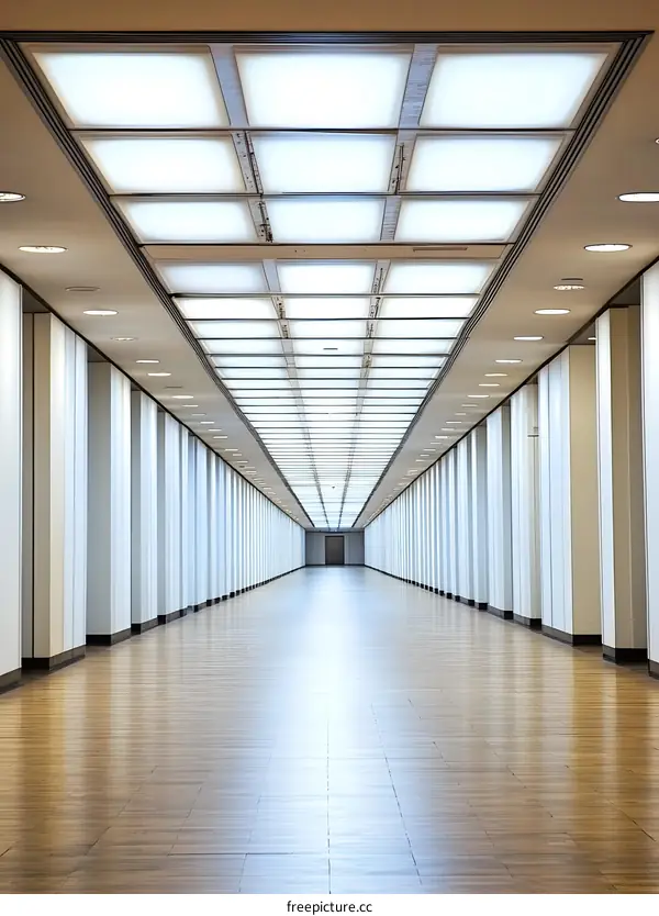 Modern White Corridor with Recessed Lighting