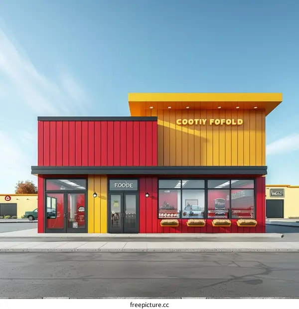 Modern commercial building with large windows