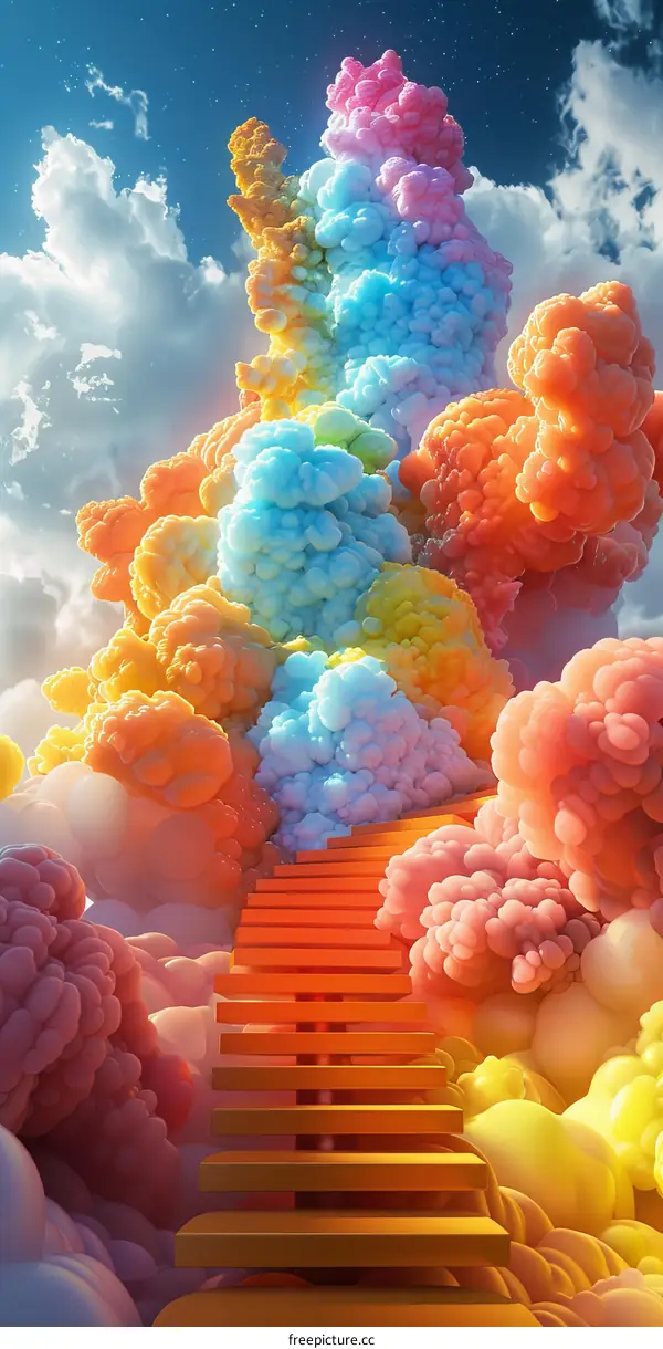 Colorful Abstract Stairway to the Sky