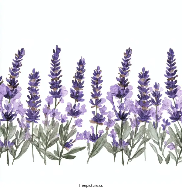Watercolor Lavender Border Design