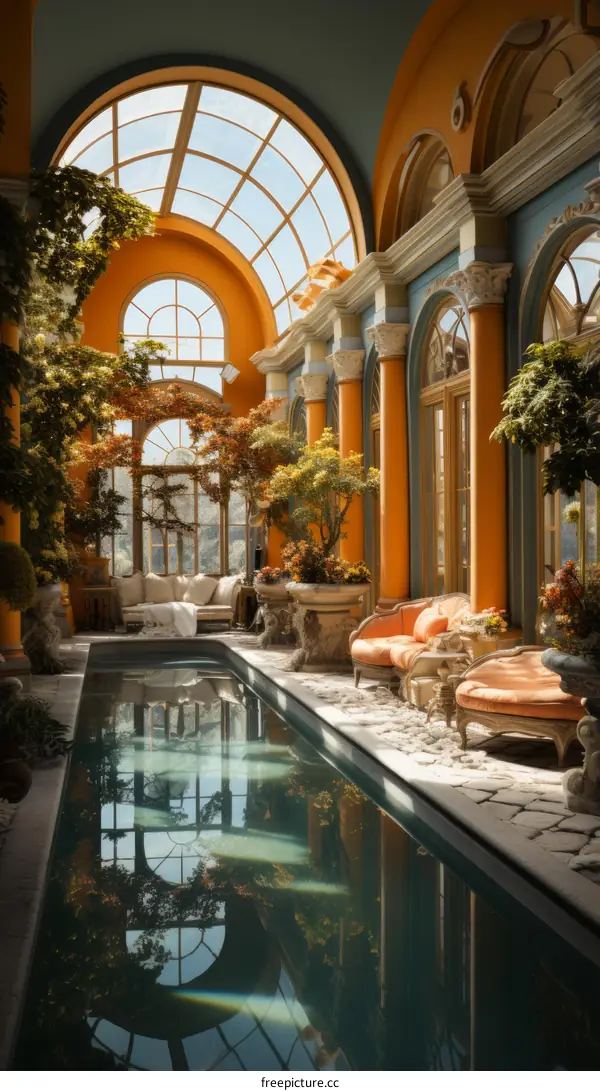 Elegant Orangery With Swimming Pool