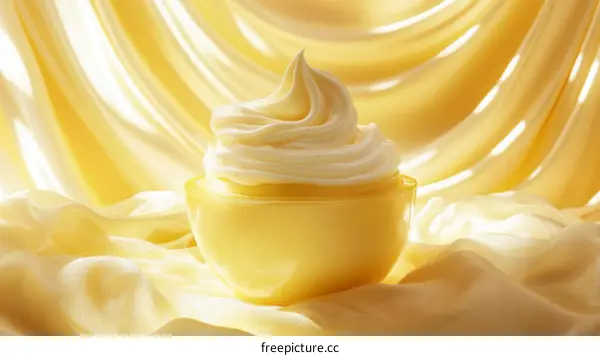 Creamy Dessert in a Golden Bowl