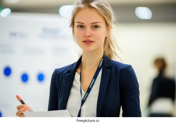 Confident Business Woman at Conference