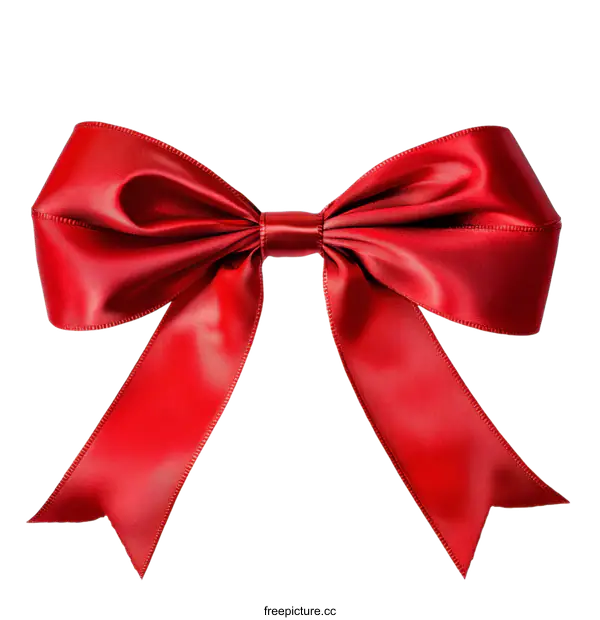 [Transparent Background PNG]Elegant Red Satin Ribbon Bow