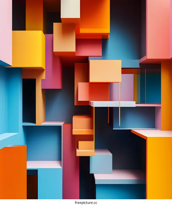 Abstract Colorful Geometric Shapes Background