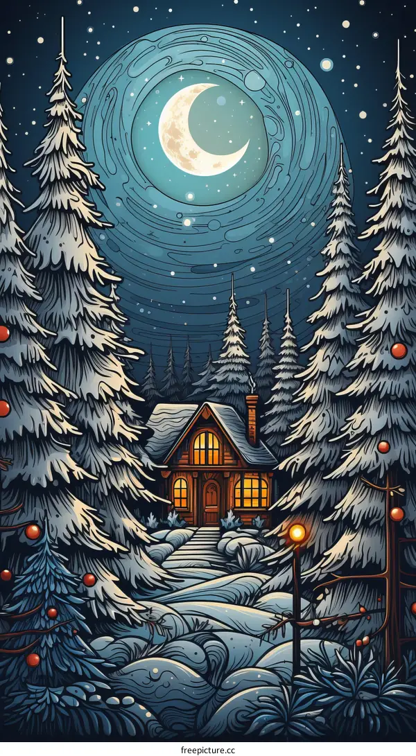 Enchanted Cabin in a Winter Wonderland