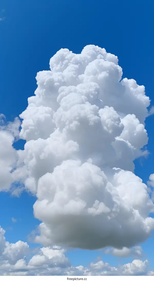 White Fluffy Clouds Against a Blue Sky