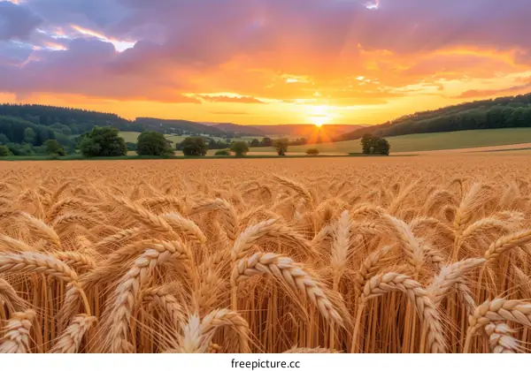 Golden Wheat Field at Sunset