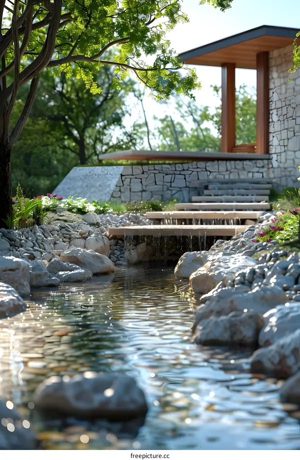 Modern style villa courtyard design