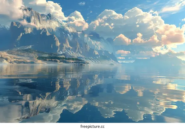 Enchanted Mountain Landscape with Tranquil Lake