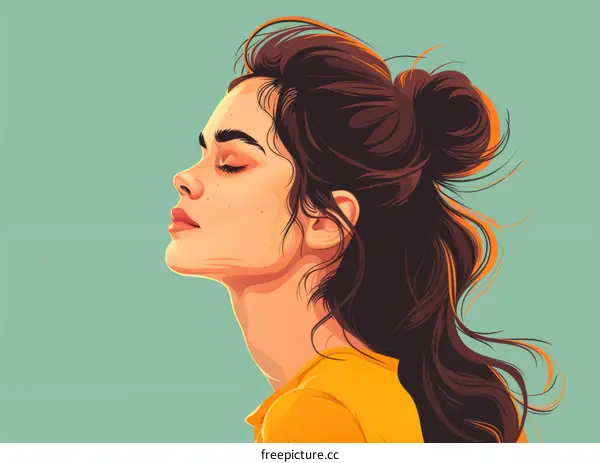 Portrait of a Young Woman with Long Hair