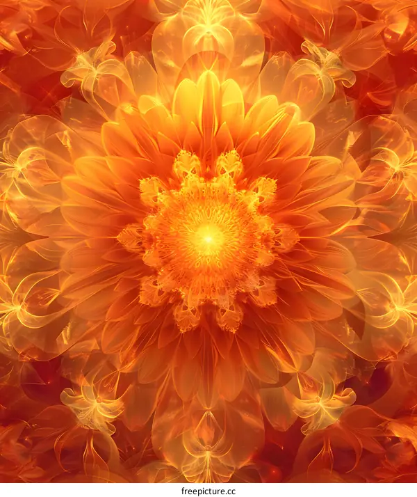 Orange fractal flower