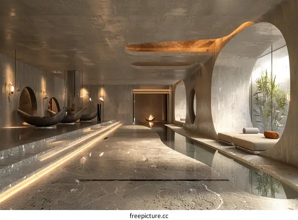 Modern Spa Interior Design with Unique Architecture