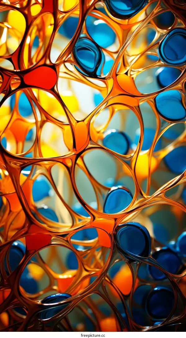 Colorful 3D rendering of an organic structure