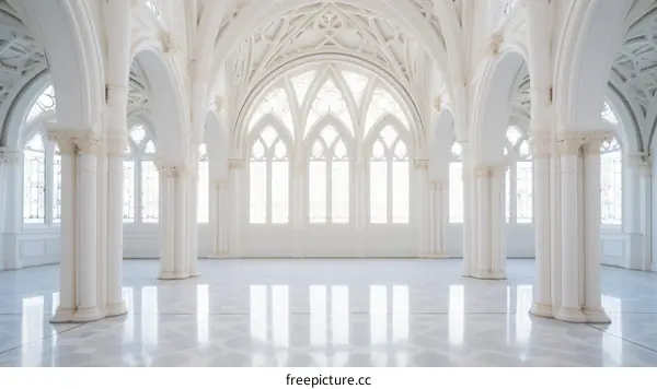 ornate white gothic chapel interior