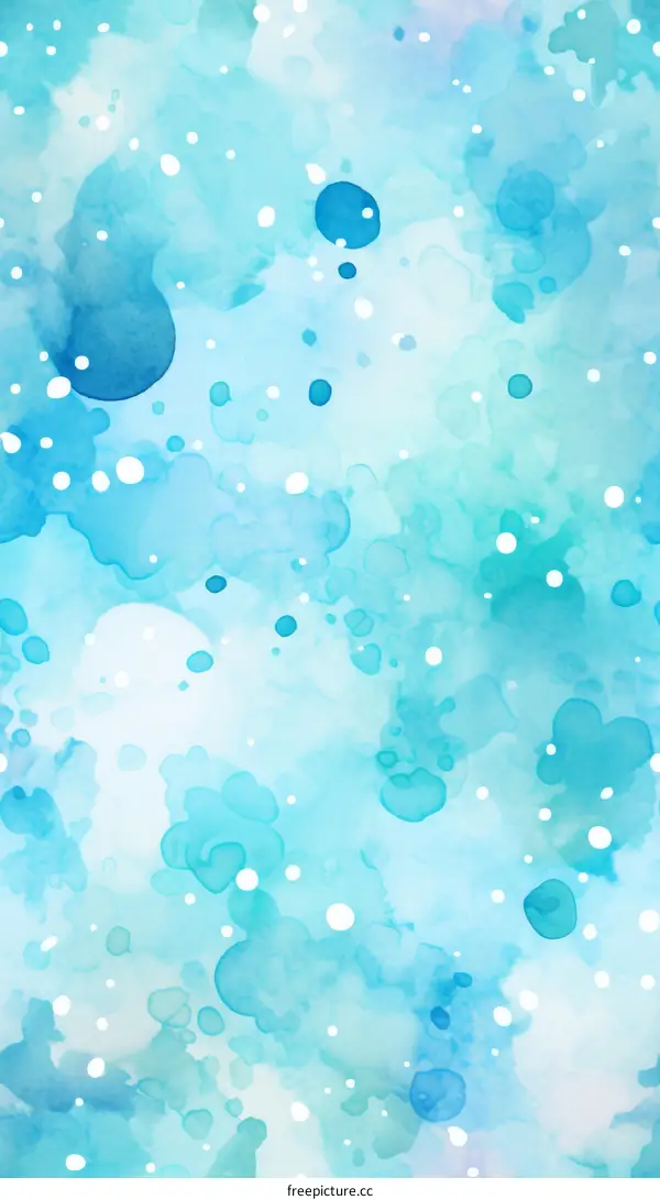 Blue watercolor background with white spots
