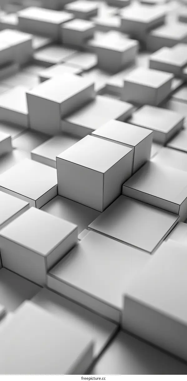 Abstract Geometric Cube Structure Rendering