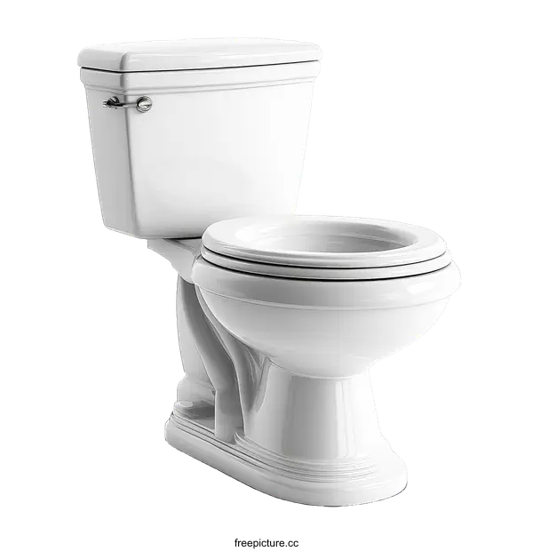 [Transparent Background PNG]Elegant White Toilet Bowl and Tank