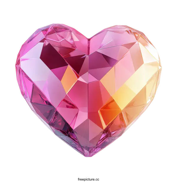 [Transparent Background PNG]Beautiful Heart-Shaped Crystal Gem