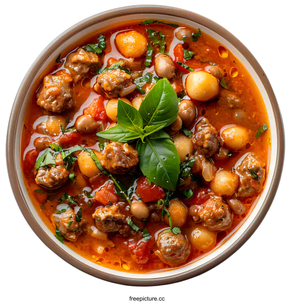 [Transparent Background PNG]Hearty Bean and Meat Stew