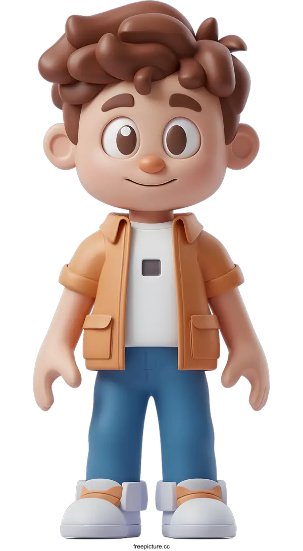 [Transparent Background PNG]Smiling Cartoon Boy Character