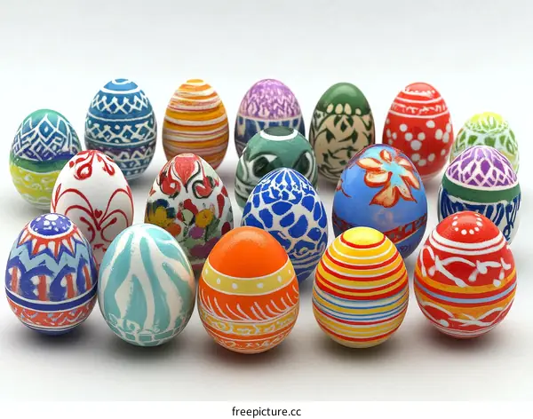Colorful Decorated Easter Eggs