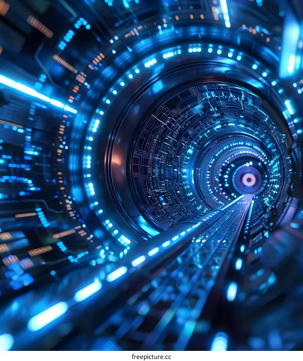 Blue technology tunnel