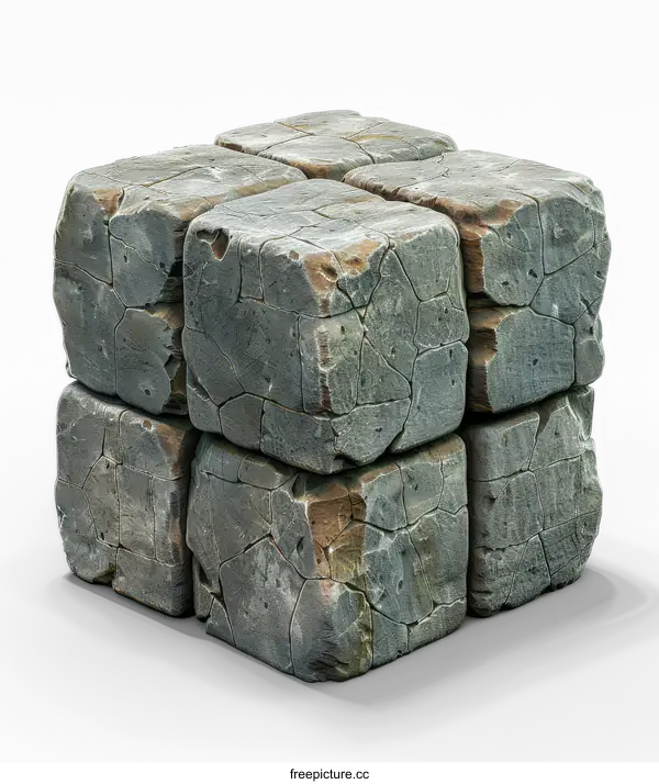 [Transparent Background PNG]Stone Cube Ancient Relic Artifact