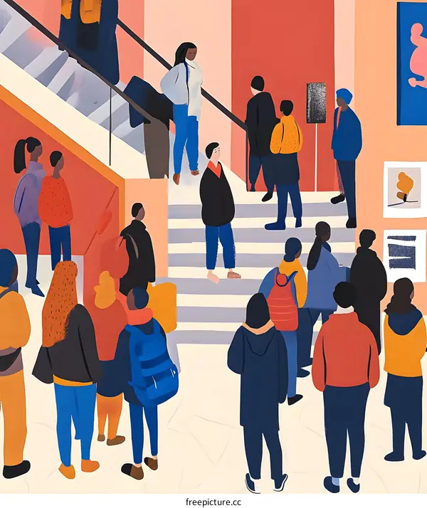 People Gathering at the Art Gallery Entrance