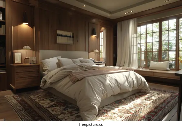 Elegant Wooden Bedroom Interior Design