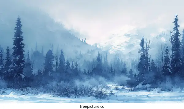 Blue Winter Forest