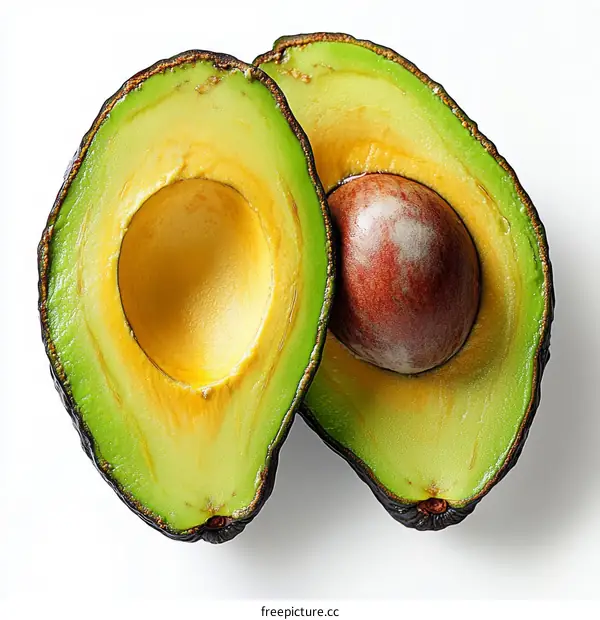 Close Up of Two Halved Avocados