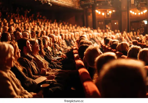 Large Audience Watching a Show in a Theatre